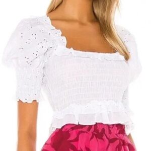 Misa Los Angeles Abbey Eyelet Top Small